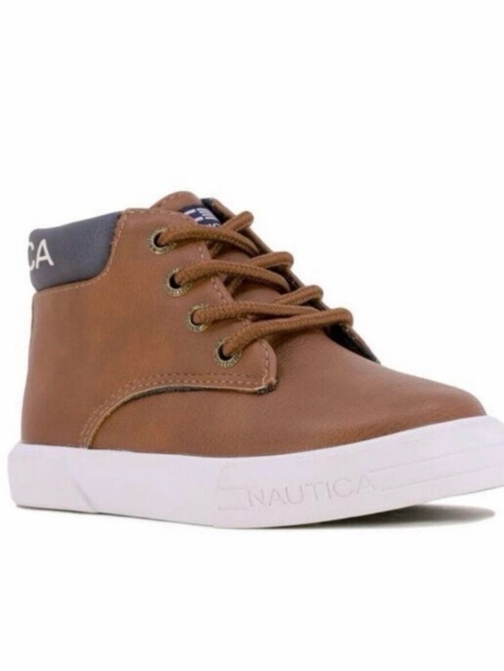Nautica Kids Brown High-Top Sneaker with White Sole size 8